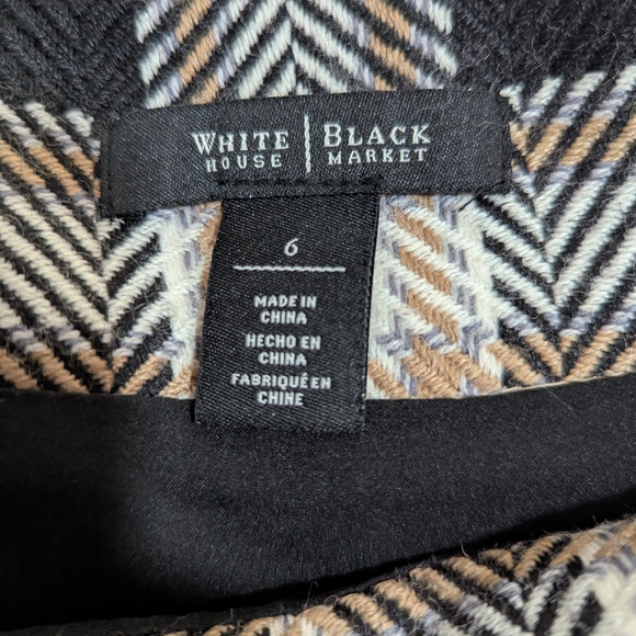 White House Black Market Black and White Knee-Length Pencil Skirt - Picture 3 of 3